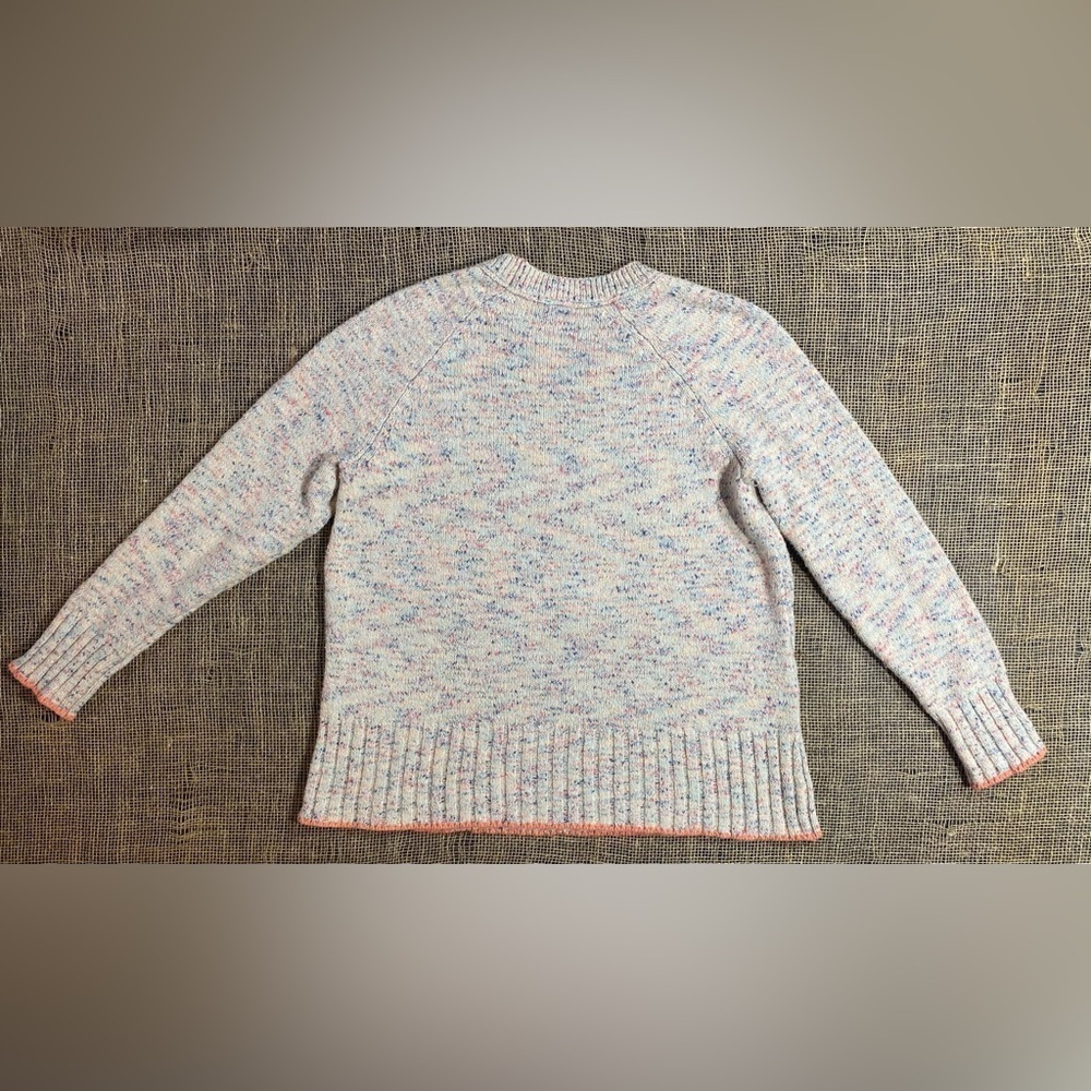 J. Jill Oatmeal Multicolored Speckled Sweater, Sz M, Crew Neck, Ribbed Hem - Picture 2 of 7